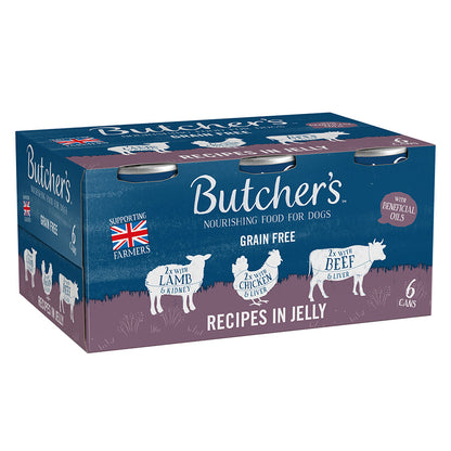 Butcher's Recipes in Jelly Dog Food Cans 6pk - 400g