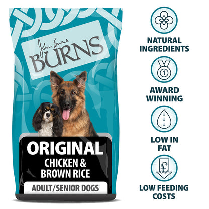 Burns Original Chicken and Brown Rice Dry Dog Food - 12kg