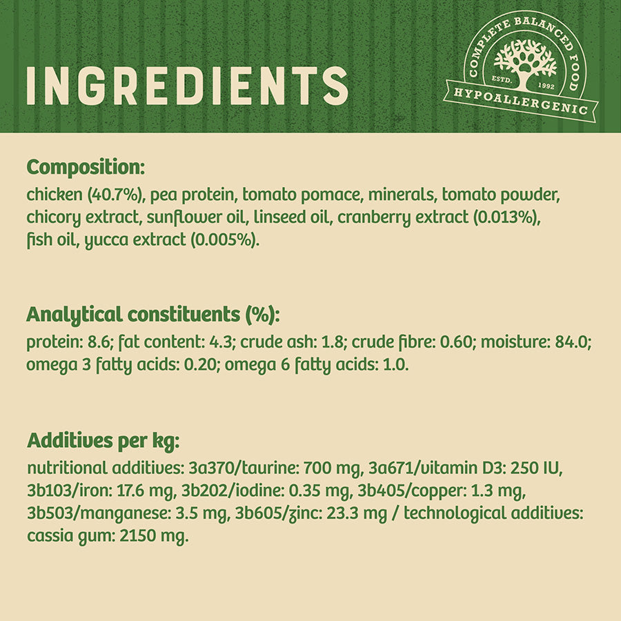 James Wellbeloved Grain Free Adult Cat Food Pouches Chicken in Jelly ( 12 x 85g )
