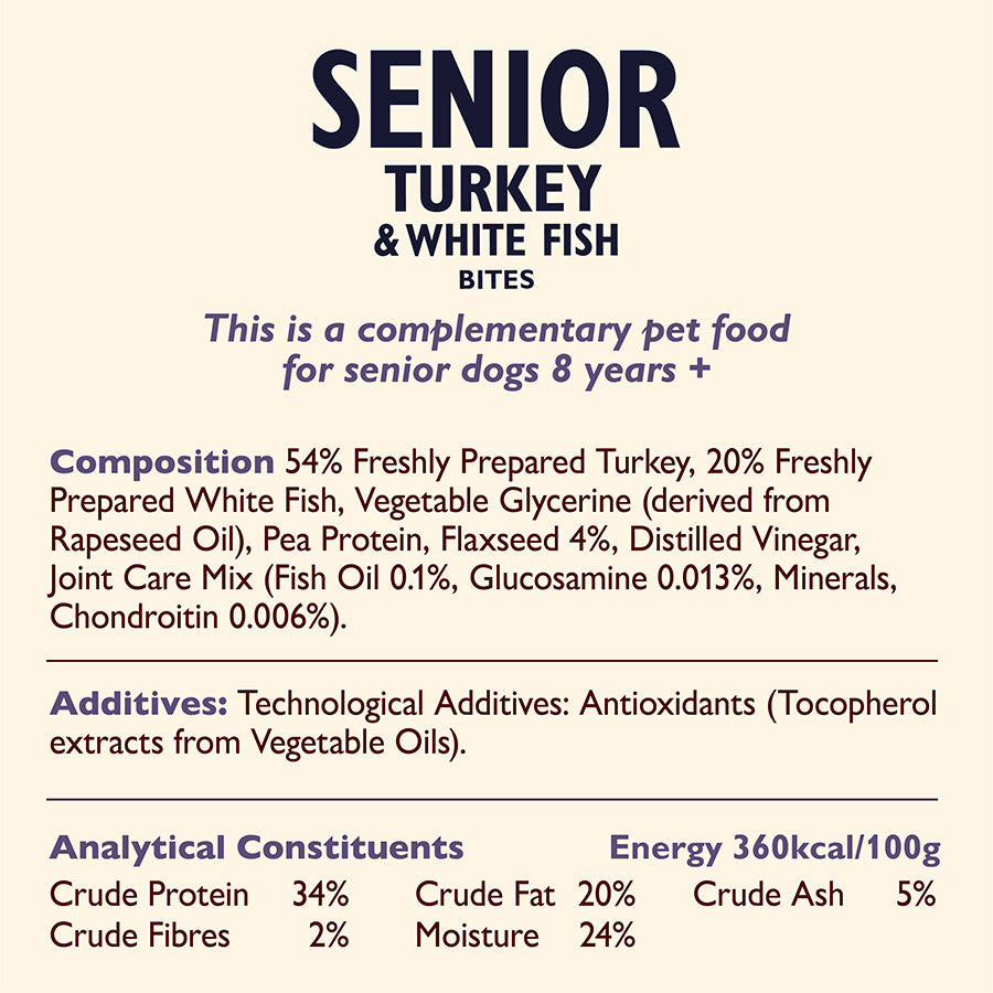 Lily's Kitchen Senior Dog Turkey & White Fish Treats ( 70g x 8 )
