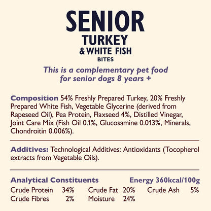 Lily's Kitchen Senior Dog Turkey & White Fish Treats ( 70g x 8 )