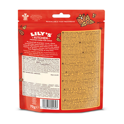 Lily's Kitchen Adult Dog Chicken & Beef Training Treats ( 70g x 8 )