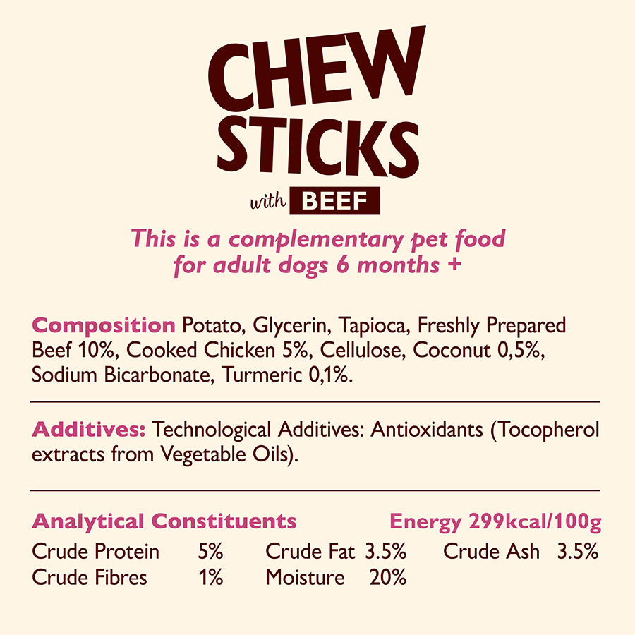 Lily's Kitchen Adult Dog Chew Sticks Beef ( 120g x 10 )