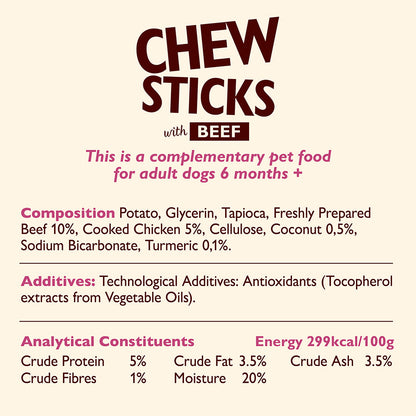 Lily's Kitchen Adult Dog Chew Sticks Beef ( 120g x 10 )