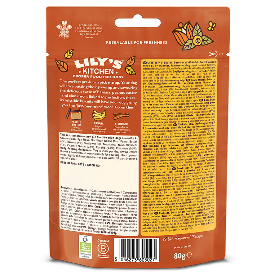 Lily's Kitchen Dog Breaktime Biscuits ( 80g x 8 )