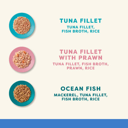 Applaws Natural Wet Adult Cat Food Fish Selection in Broth 12x156g Tins