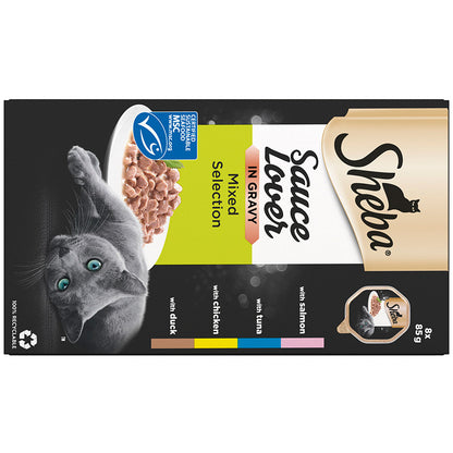 Sheba Sauce Lover Cat Food Trays Mixed Collection ( 8 Pack x 85g ) - 4 Pck