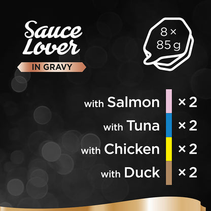Sheba Sauce Lover Cat Food Trays Mixed Collection ( 8 Pack x 85g ) - 4 Pck