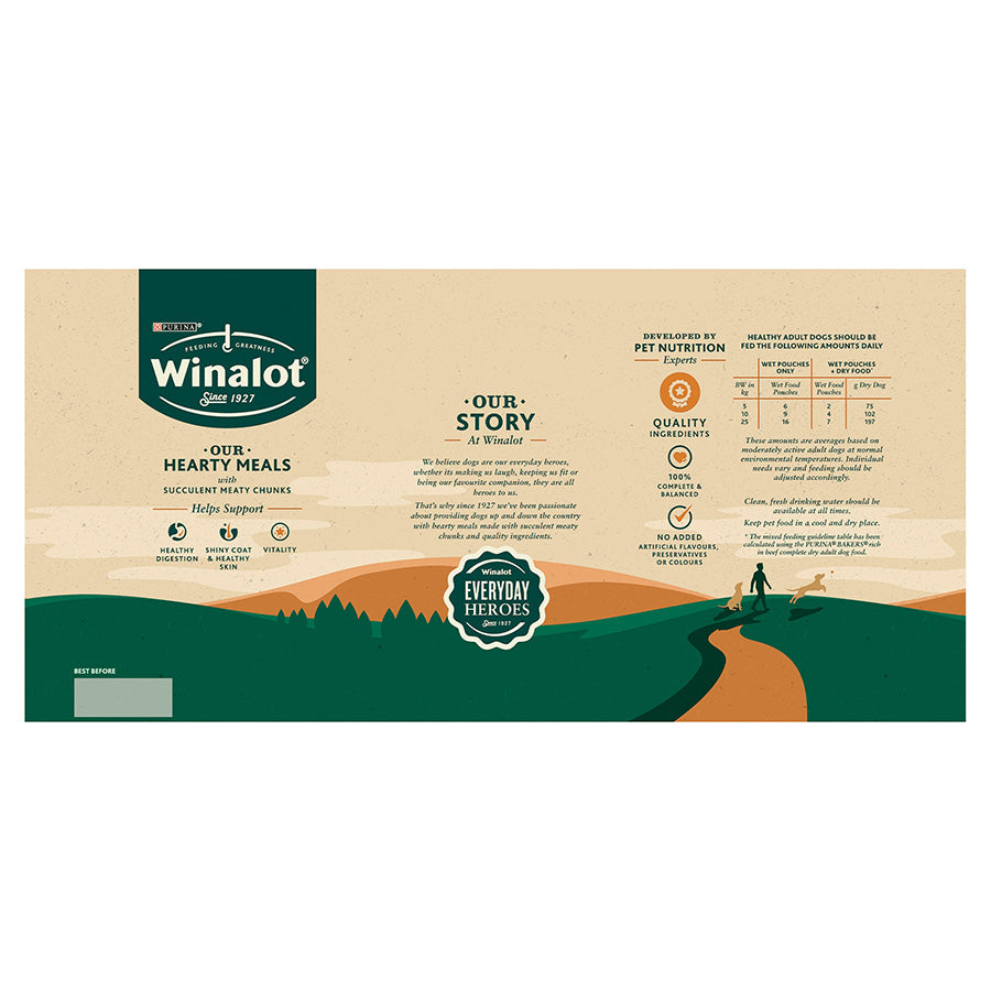 Winalot Sunday Dinner Dog Food Pouches Mixed in Gravy 40 Pack, 100g