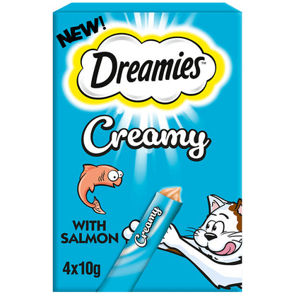 Dreamies Creamy Adult Cat & Kitten Treats with Scrumptious Salmon (40g x 11)