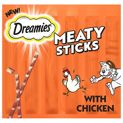 Dreamies Meaty Sticks Adult Cat Treats with Tasty Chicken (30g x 14)