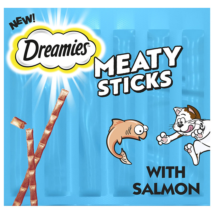 Dreamies Meaty Sticks Adult Cat Treats with Scrumptious Salmon (30g x 14)