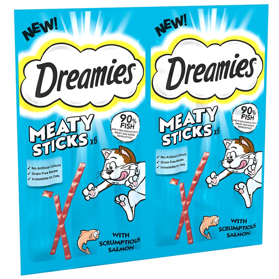Dreamies Meaty Sticks Adult Cat Treats with Scrumptious Salmon (30g x 14)