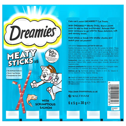 Dreamies Meaty Sticks Adult Cat Treats with Scrumptious Salmon (30g x 14)