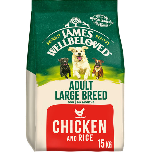 James Wellbeloved Adult Large Breed Dry Dog Food Chicken & Rice - 15kg