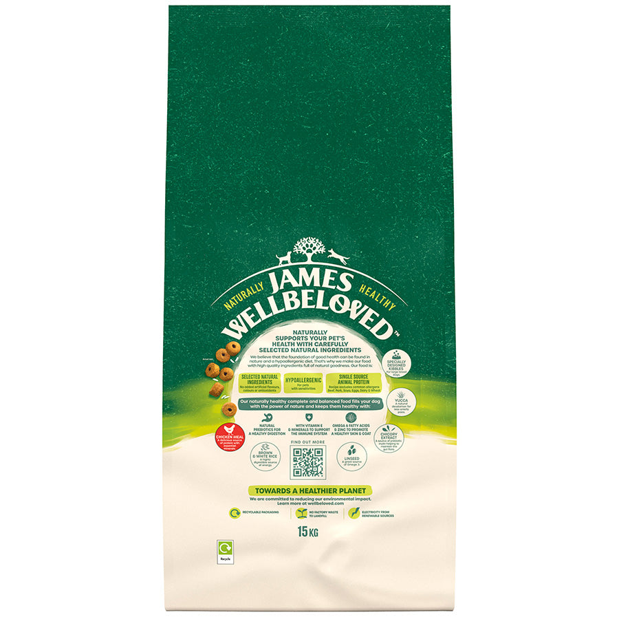 James Wellbeloved Adult Large Breed Dry Dog Food Chicken & Rice - 15kg