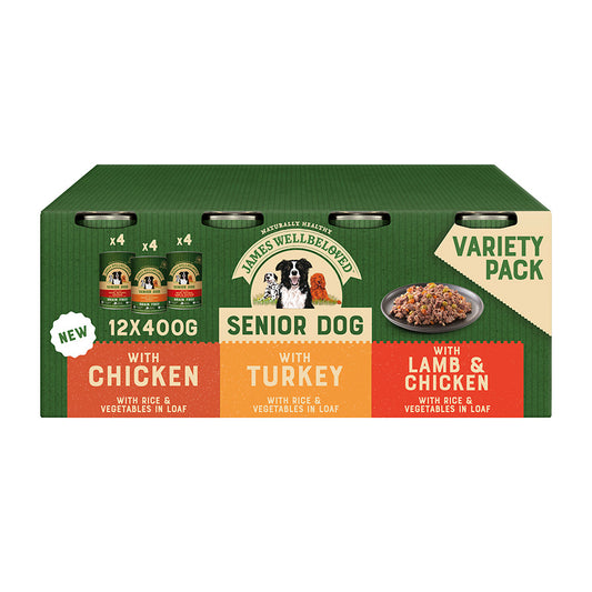 James Wellbeloved Senior Wet Dog Food Turkey, Lamb & Chicken 12 Pack
