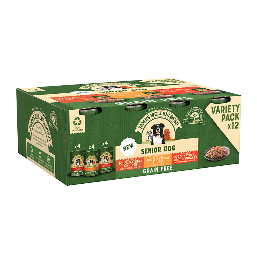 James Wellbeloved Grain Free Senior Wet Dog Food Turkey, Lamb & Chicken 12 Pack
