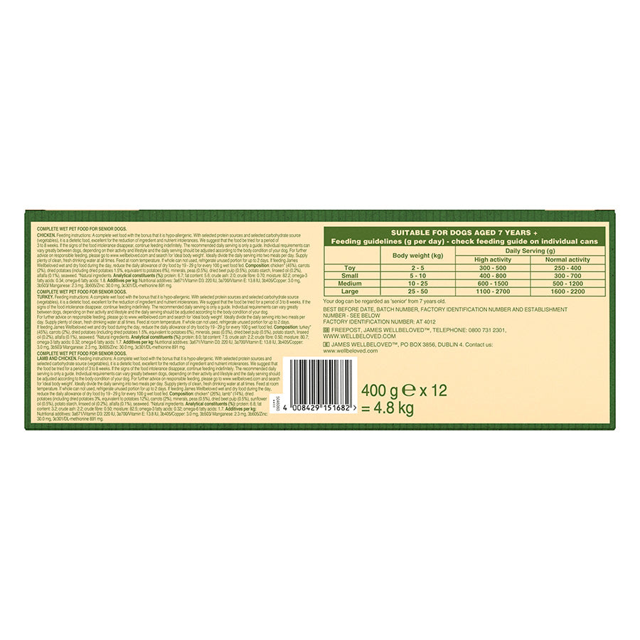 James Wellbeloved Grain Free Senior Wet Dog Food Turkey, Lamb & Chicken 12 Pack