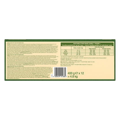 James Wellbeloved Grain Free Senior Wet Dog Food Turkey, Lamb & Chicken 12 Pack