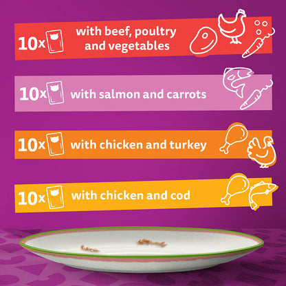 Whiskas 1+ Chef's Choice Mix Adult Wet Cat Food Pouches in Gravy 40 Pack