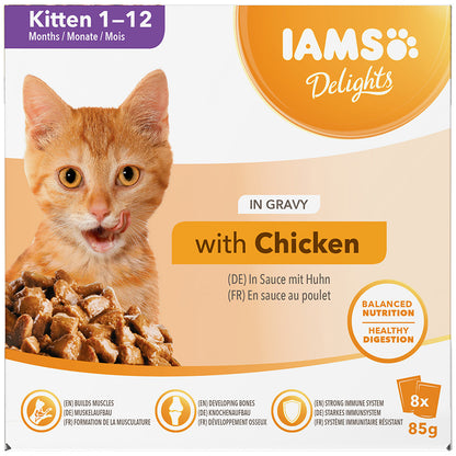 Iams Delights Kitten Chicken in Gravy 8pk x 85g