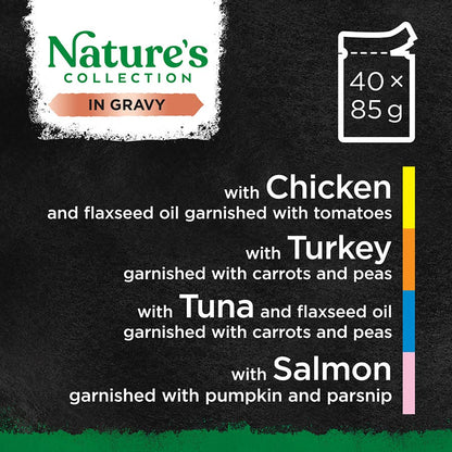 Sheba Natures Collection Cat Food Pouch Mixed Selection in Gravy ( 40 Pack × 85g )
