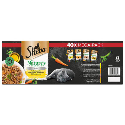 Sheba Natures Collection Cat Food Pouch Poultry Selection in Jelly ( 40 × 85g )