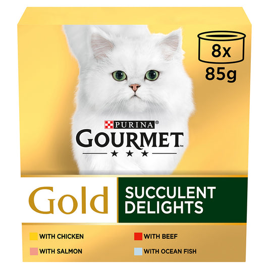 Gourmet Gold Succulent Delights Wet Cat Food ( 8 x 85g ) x 6 packs
