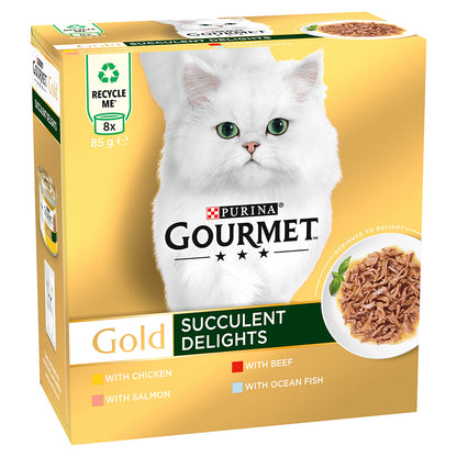 Gourmet Gold Succulent Delights Wet Cat Food ( 8 x 85g ) x 6 packs