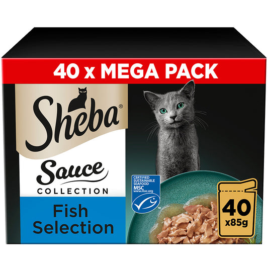 SHEBA Sauce Collection Adult Cat Food Fish Selection ( 40 Pck x 85g )