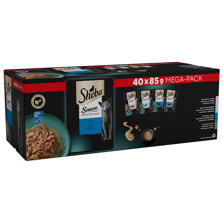 SHEBA Sauce Collection Adult Cat Food Fish Selection ( 40 Pck x 85g )