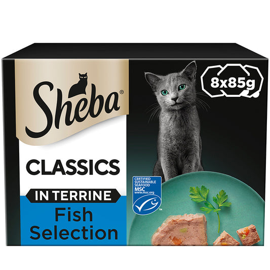 SHEBA Classics Adult Cat Food with Salmon in Terrine ( 8 x 85g ) x 4 Pck