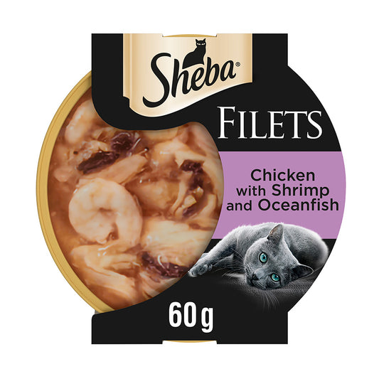 SHEBA Fillets with Chicken shrimp & Oceanfish in Gravy ( 60g x 32 )