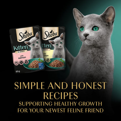 SHEBA Mixed Selection Kitten Wet Cat Food in Gravy ( 12 x 85g ) x 4 Packs