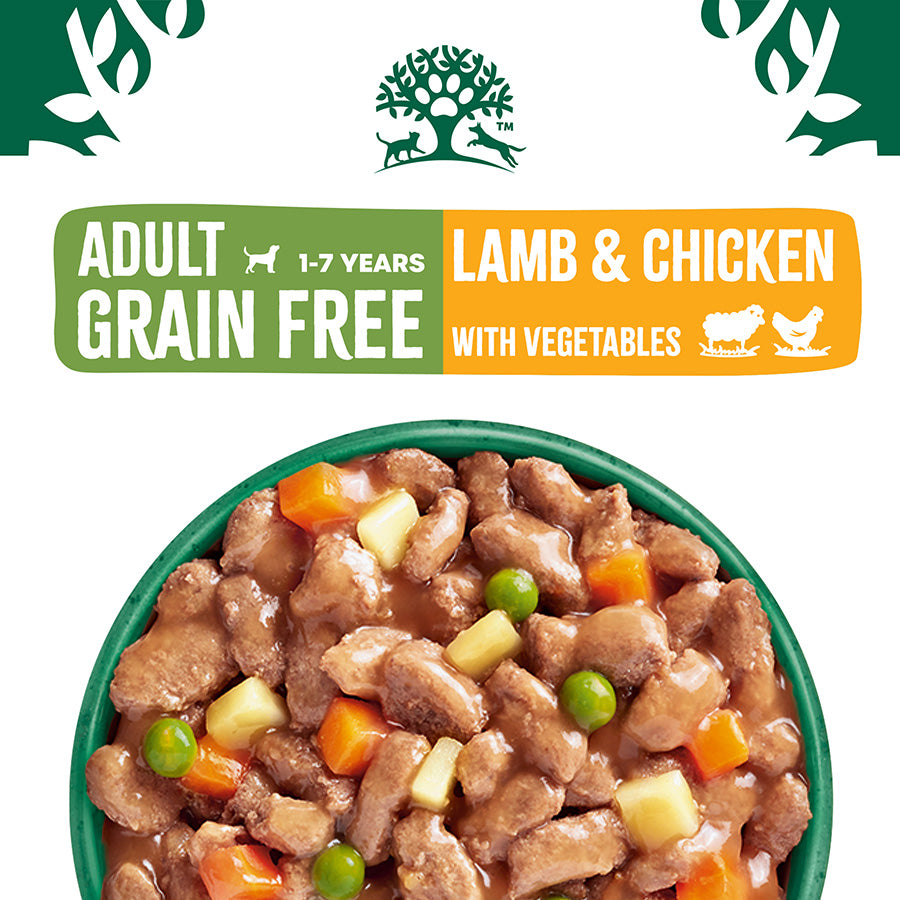 James Wellbeloved Grain Free Adult Wet Dog Food Lamb & Chicken Pouch (12pk x 90g)