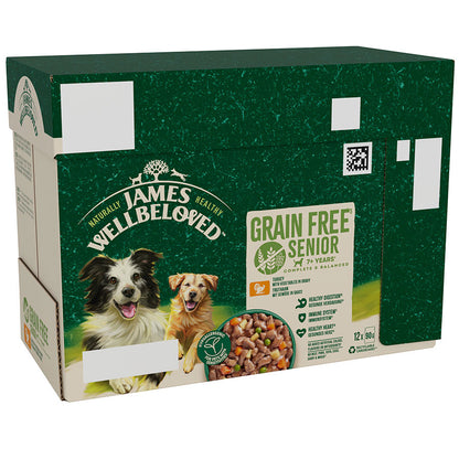 James Wellbeloved Grain Free Senior Wet Dog Food Turkey Gravy Pouch (12 x 90g)