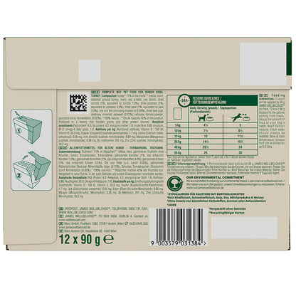 James Wellbeloved Grain Free Senior Wet Dog Food Turkey Gravy Pouch (12 x 90g)