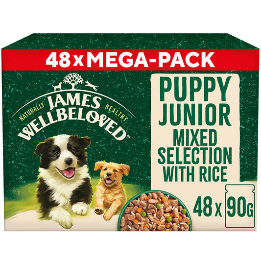 James Wellbeloved Puppy Wet Dog Food in Gravy Variety Pack Pouch (48 x 90g)