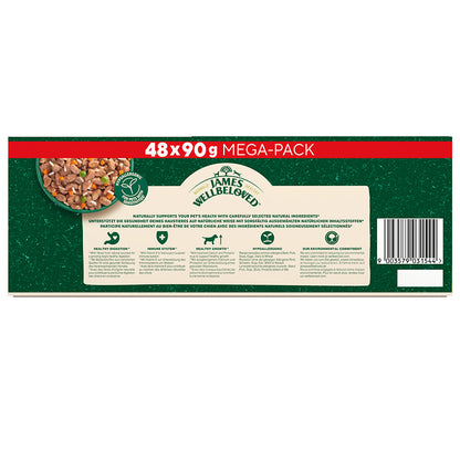 James Wellbeloved Puppy Wet Dog Food in Gravy Variety Pack Pouch (48 x 90g)