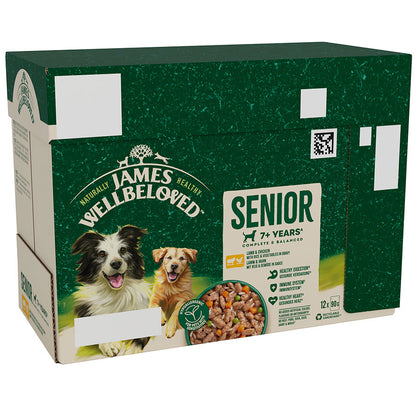 James Wellbeloved Senior Wet Dog Food Lamb & Chicken & Rice in Gravy (12 x 90g)