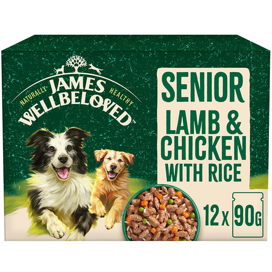 James Wellbeloved Senior Wet Dog Food Lamb & Chicken & Rice in Gravy (12 x 90g)