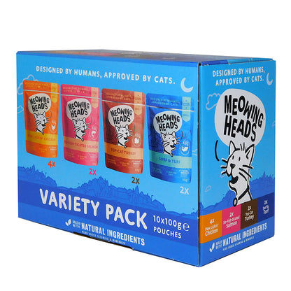 Meowing Heads Pouch Variety 10pk - 100g