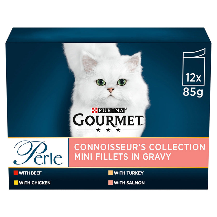 Gourmet Perle Connoisseurs Collection (Beef, Chicken, Rabbit, Salmon)-(12 x 85g) x 4 pck