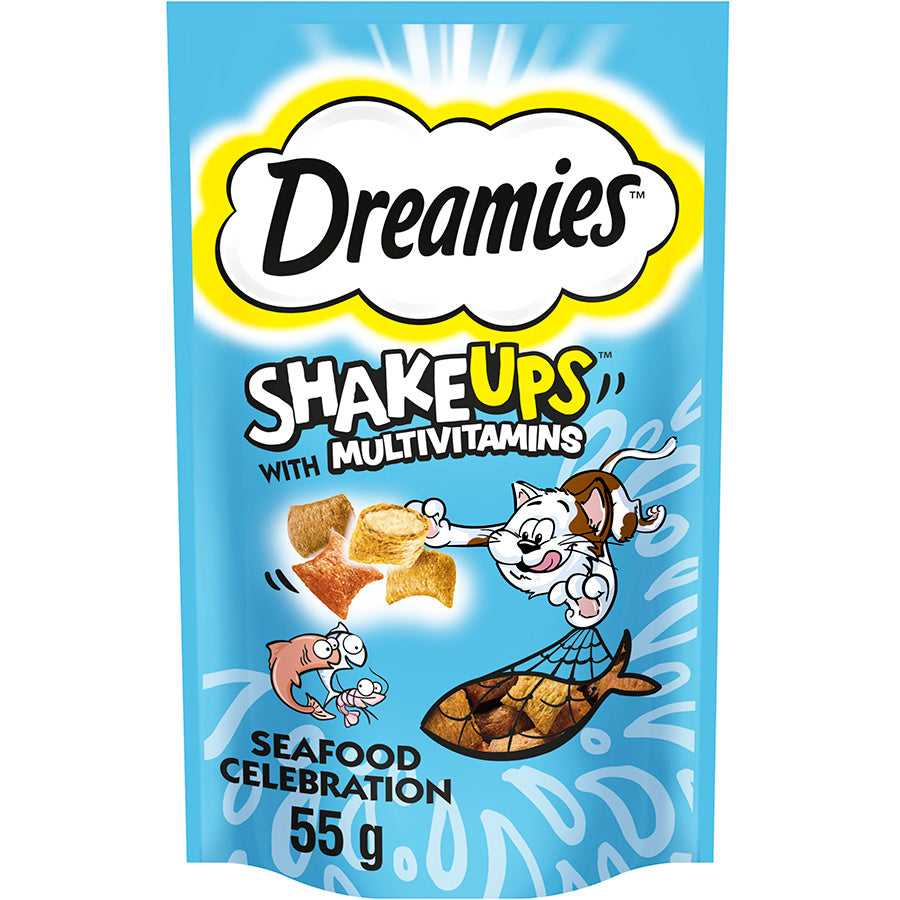 DREAMIES Shakeups Seafood Celebrations Cat Treats (55g x 8)