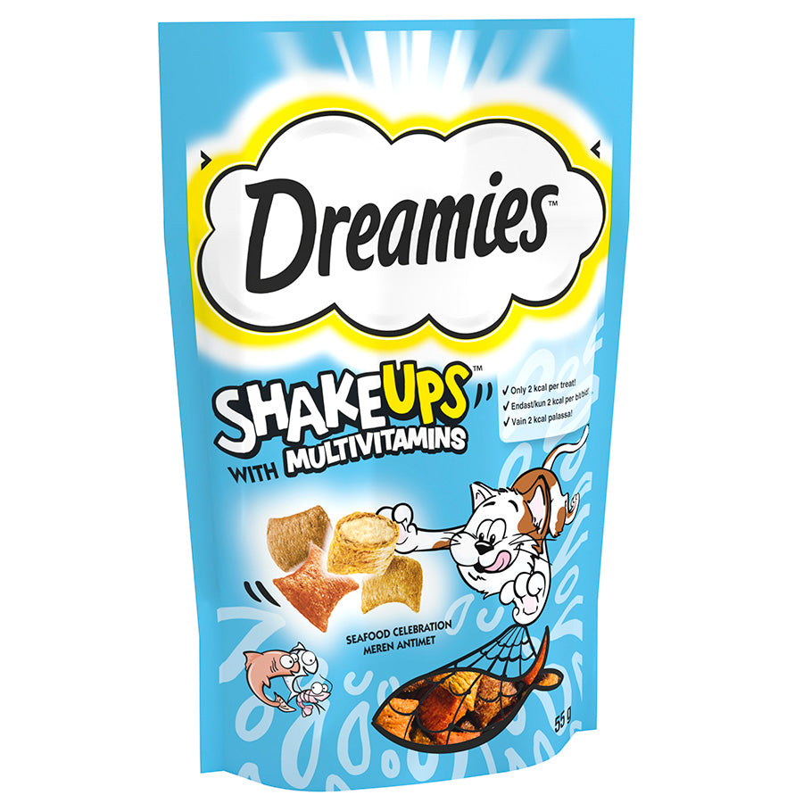 DREAMIES Shakeups Seafood Celebrations Cat Treats (55g x 8)