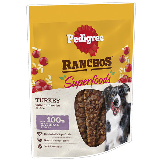 PEDIGREE RANCHOS SUPERFOOD Turkey Dog Treat With Cranberries & Rice ( 7 x 70g )