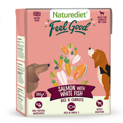 Naturediet Feel Good 390g x 18 – Natural Wet Dog Food – Mixed Wet Dog Tetras