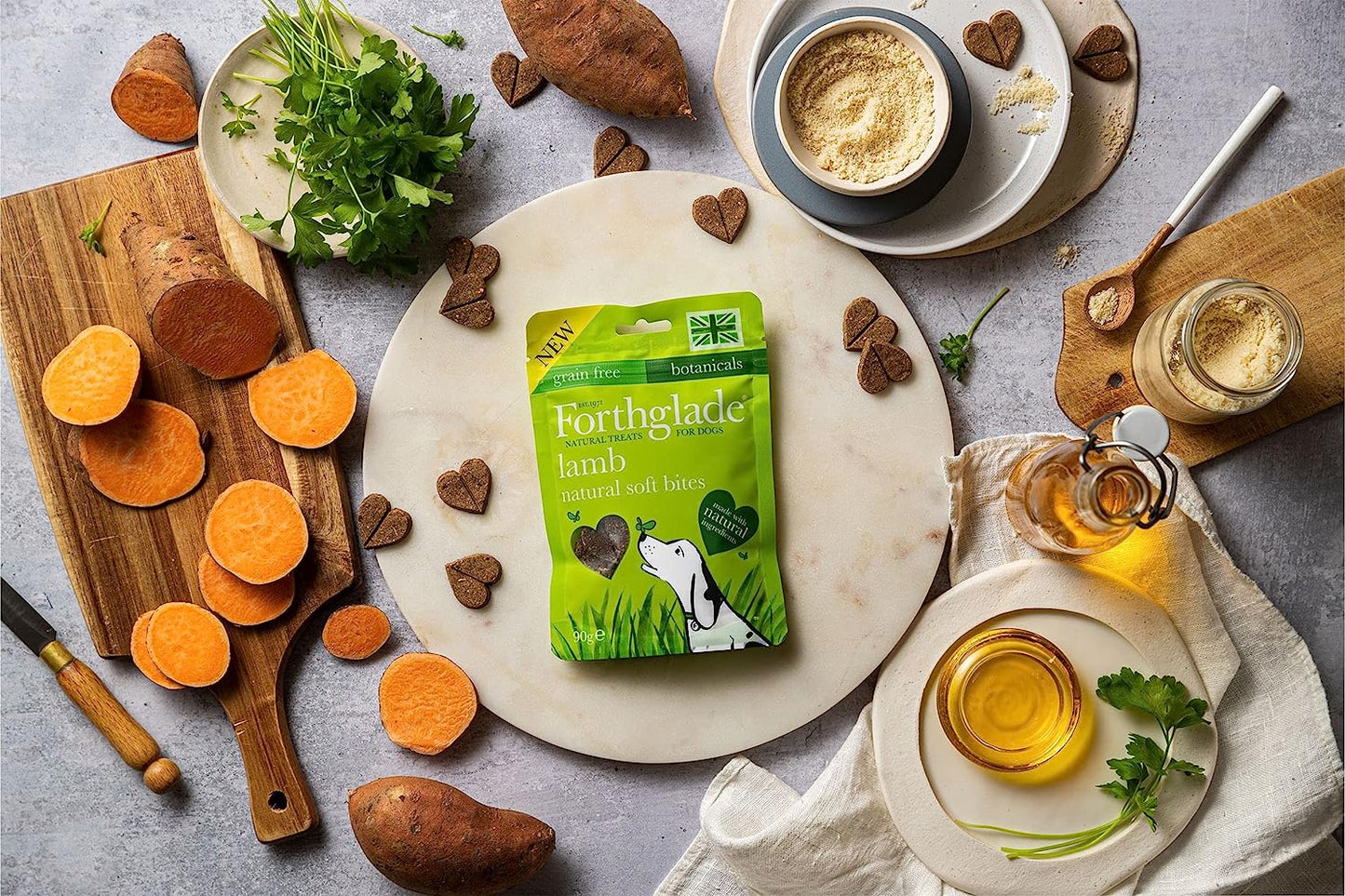 Forthglade Natural Dog Treats - Grain Free Soft Bites Lamb Treats (8 x 90g)