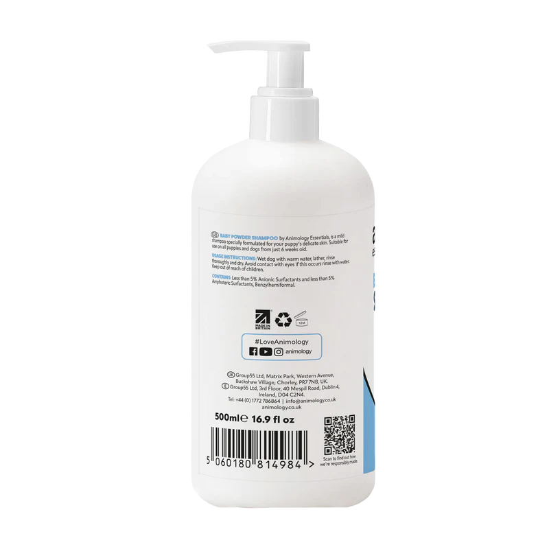 Animology Essentials Puppy Baby Powder Shampoo - 500ml